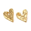 Hammered Heart 304 Stainless Steel Stud Earrings for Women EJEW-U003-01G-02-1