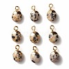 Electroplate Natural Dalmatian Jasper Charms G-S344-09C-2