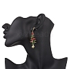 Brass Imitation Austrian Crystal Dangle Stud Earrings EJEW-TA00737-3