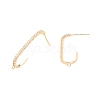 Brass Clear Cubic Zirconia Stud Earring Findings KK-N216-544LG-2