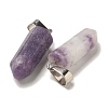 Natural Lepidolite Pendants G-Z067-07P-15-2