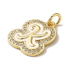 Brass Micro Pave Cubic Zirconia Pendants KK-K354-02G-K-2