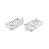 Brass Micro Pave Clear Cubic Zirconia Pendants KK-G432-19P-3