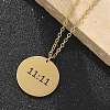 304 Stainless Steel Number 11:11 Pendant Necklaces NJEW-NH0002-01G-05-5