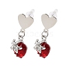 Alloy with Handmade Lampwork Stud Dangle Earrings LA-CBA71FC-01P-D-2