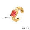 Golden Stainless Steel with Cubic Zirconia Open Cuff Ring VG0935-2-2