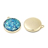 Rack Plating Brass Pendants with Synthetic Opal KK-Q020-07G-2