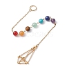 Chakra Mixed Synthetic & Natural Round Gemstone Pointed Dowsing Pendulums PALLOY-JF02520-02-4