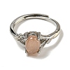 Oval Natural Sunstone Adjustable Rings RJEW-Q818-01P-02A-3