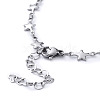 304 Stainless Steel Star Link Chain Necklaces NJEW-JN02888-01-4