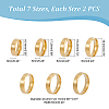 Unicraftale 14Pcs 7 Size 304 Stainless Steel Plain Band Rings Set RJEW-UN0002-87-3