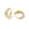 Brass Micro Pave Clear Cubic Zirconia Hoop Earrings for Women EJEW-L285-001G-2