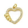 Rack Plating Brass Pave Cubic Zirconia Pendants KK-U029-10G-02-1