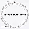 304 Stainless Steel Textured Paperclip Chain Necklaces for Women HX6515-1-1