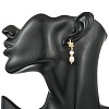 3 Pairs 3 Colors Natural Cultured Freshwater Pearl & Brass Cubic Zirconia Dangle Earrings EJEW-JE07265-2