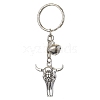 Tibetan Style Alloy Bull Head Kcychain KEYC-JKC00562-01-1