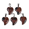 Natural Mahogany Obsidian Heart Pendants G-H073-03P-12-1