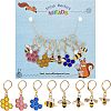 8Pcs 8 Style Bee & Honeycomb Dangle Leverback Earrings for Women HJEW-NB0001-36-1