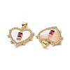 Brass Micro Pave Cubic Zirconia Pendants ZIRC-F134-22G-03-3