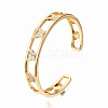 Brass Micro Pave Clear Cubic Zirconia Cuff Bangles BJEW-N302-001-NF-4