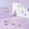 DIY Glass Flower Drop Earring Making Kit DIY-SC0018-36-5