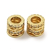 Rack Plating Brass Micro Pave Clear Cubic Zirconia European Beads KK-L215-329G-1