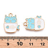 Golden Plated Alloy Enamel Pendants ENAM-T009-90A-RS-3