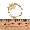 Oval Brass Cat Eye Cuff Rings for Women RJEW-U042-01G-02-5