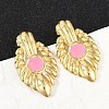 304 Stainless Steel Enamel Stud Earrings for Women EJEW-U046-05G-3