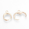 Brass Huggie Hoop Earring Findings X-KK-R071-08RG-2