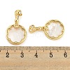 Brass Pave Shell Pendants KK-G490-40G-3