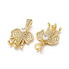 Brass Micro Pave Cubic Zirconia Pendants ZIRC-F134-27G-02-3