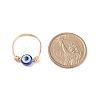 Resin Evil Eye Beaded Finger Ring RJEW-JR00486-01-4