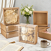 Square Folding Cardboard Kraft Paper Packing Drawer Boxes with Clear Plastic Cover CON-WH0100-57A-4