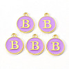 Golden Plated Alloy Enamel Charms X-ENAM-S118-10B-2