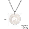 Stainless Steel Male Flat Round Pendant Cartoon Couple Twisted Chain Necklaces QA8832-1-1