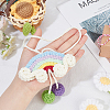 Crochet Rainbow Polyester Car Mirror Hanging Pendant Decorations HJEW-WH0043-38-3