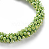 AB Color Plated Faceted Opaque Glass Beads Stretch Bracelets BJEW-S144-003D-09-3