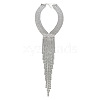 Alloy Crystal Rhinestone Long Tassel Choker Necklaces for Women WGF53C1-02-1