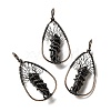 Natural Obsidian Double Terminal Pointed Faceted Bullet Big Pendants G-Q015-01A-1