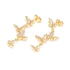 Cubic Zirconia Butterfly Dangle Stud Earrings EJEW-I263-03G-1