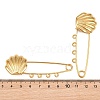 Shell Shape 304 Stainless Steel Safety Pins Brooch Findings SA-CBA098D-16F-G04-3