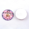 Yoga Theme Glass Cabochons X-GGLA-L011-25mm-01-2