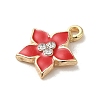 Flower Alloy Enamel Pendants ENAM-A007-05KCG-02-2