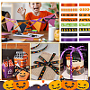 8Rolls 8 Colors Halloween Polyester Printed Grosgrain Ribbon OCOR-PH0004-26-6