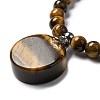 Natural Mixed Stone Charm Bracelet BJEW-G687-02C-3