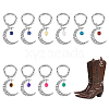 20Pcs 10 Style Tibetan Style Gemstone Bead Shoe Charms HJEW-AB00708-7