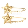 Textured Starfish 304 Stainless Steel Safety Pins Brooch Findings SA-CBA098D-16G-G05-1
