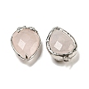 Natural Rose Quartz Faceted Pendants G-M431-06P-03-2