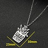 304 Stainless Steel Cutout Potted Plant Pendant Necklaces for Women WGA529A-08-1